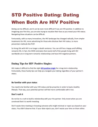 std positive dating dating when both