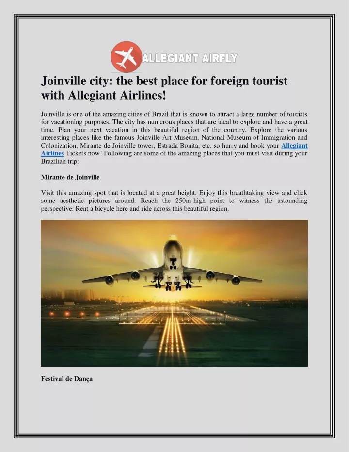 joinville city the best place for foreign tourist