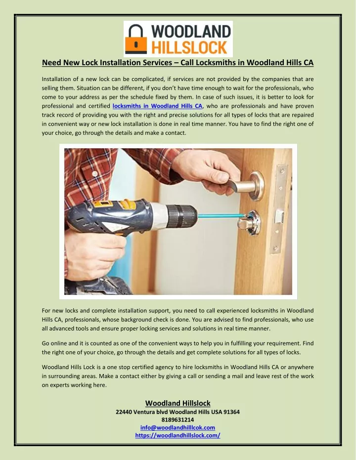 need new lock installation services call