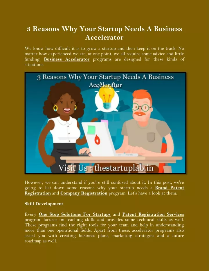 3 reasons why your startup needs a business