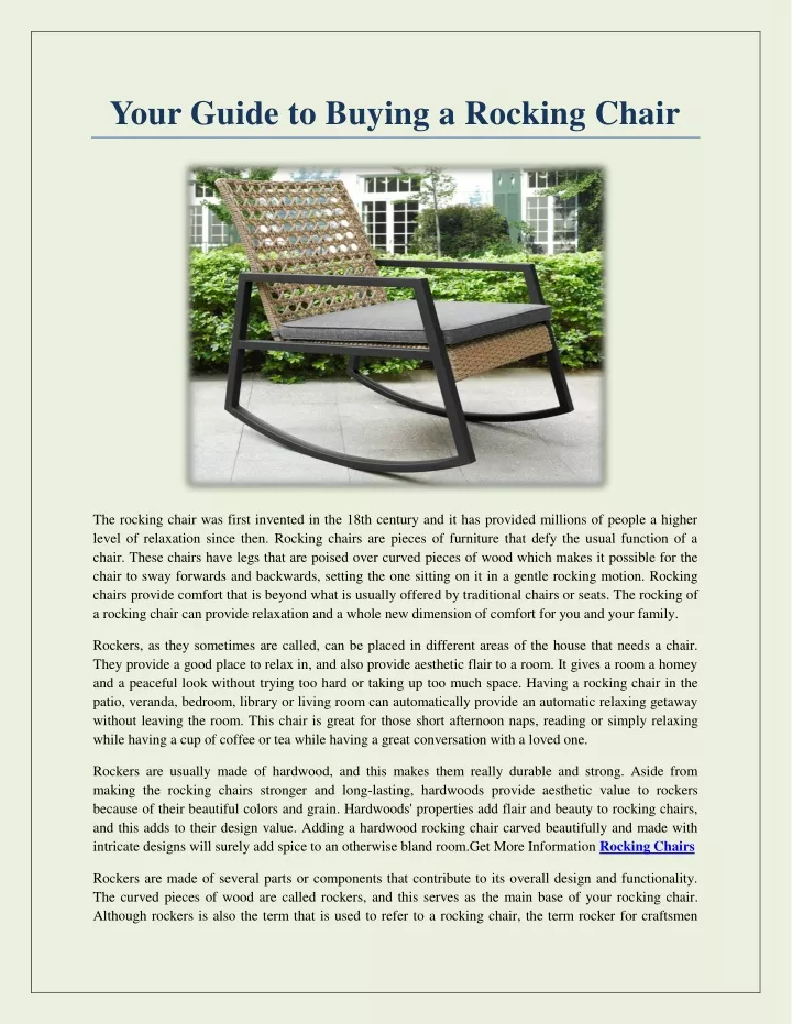your guide to buying a rocking chair