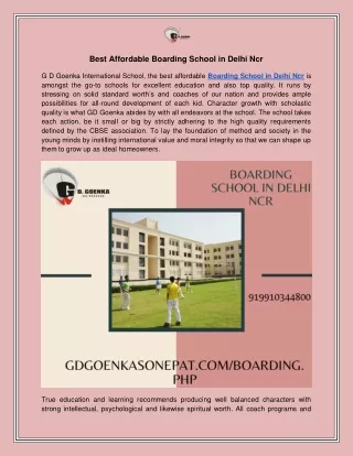 best affordable boarding school in delhi ncr