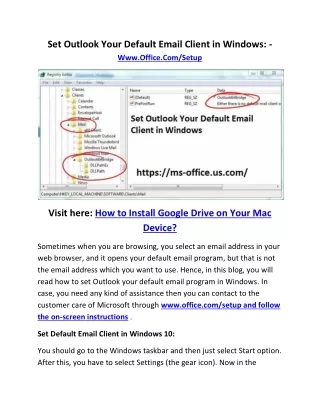 set outlook your default email client in windows