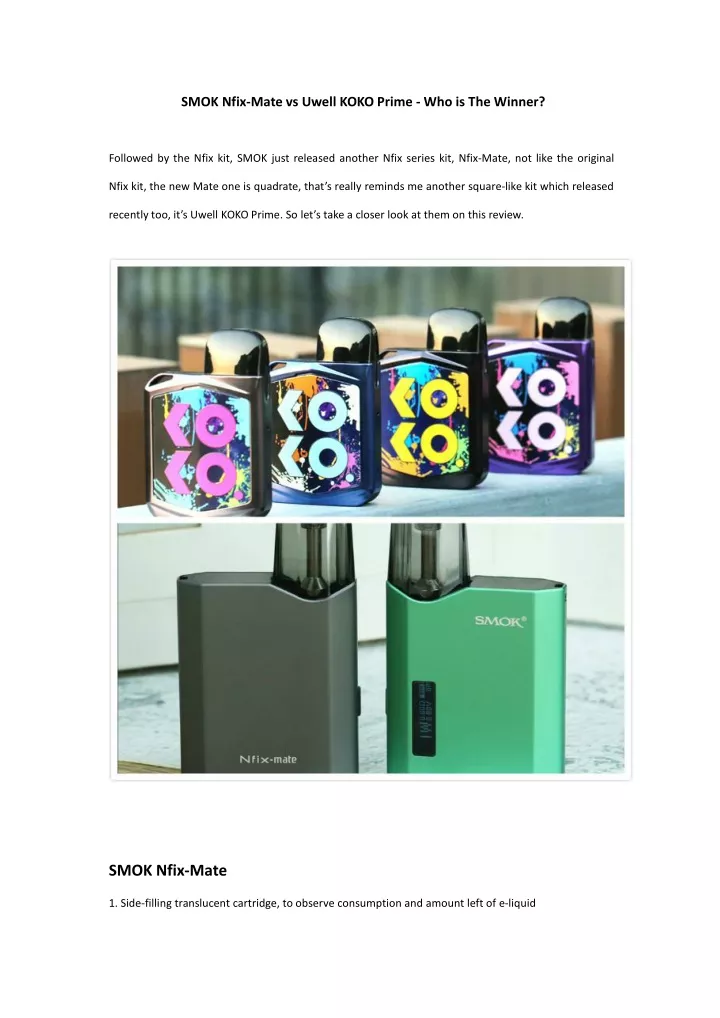 smok nfix mate vs uwell koko prime