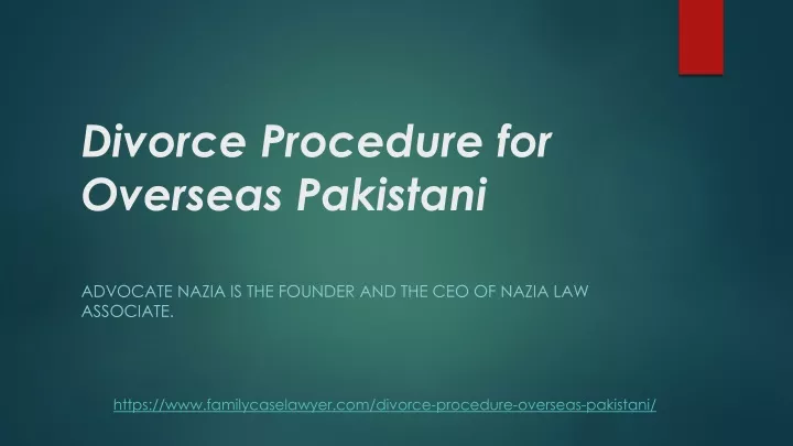 divorce procedure for overseas pakistani