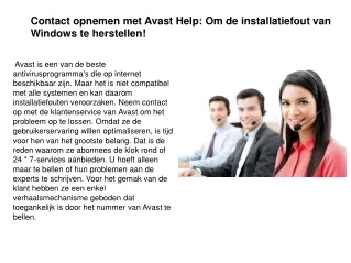 contact opnemen met avast help