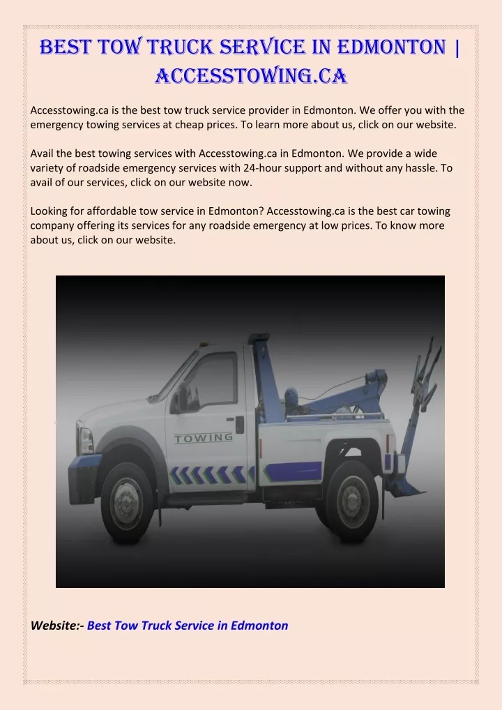 best tow truck service in edmonton accesstowing ca