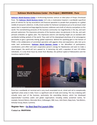 kohinoor world business center pre project