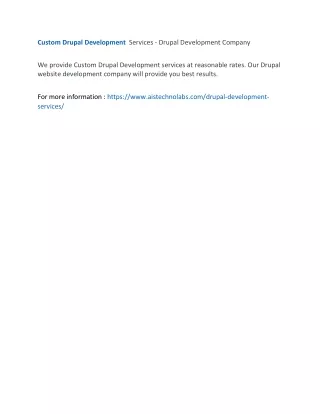 custom drupal development services drupal