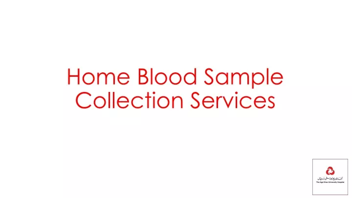 home blood sample collection services