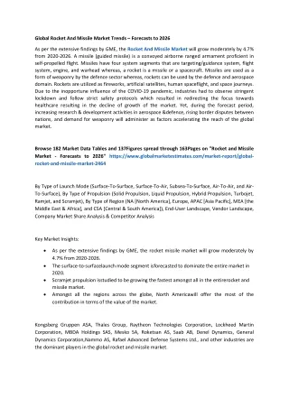 global rocket and missile market trends forecasts