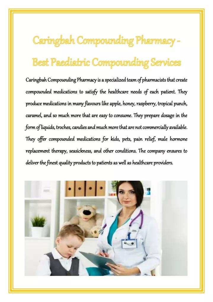 caringbah compounding pharmacy is a specialized