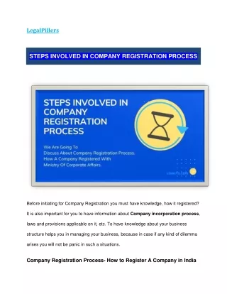 STEPS INVOLVED IN COMPANY REGISTRATION PROCESS