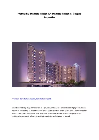 Premium 3bhk flats in nashik,4bhk flats in nashik  | Bagad Properties
