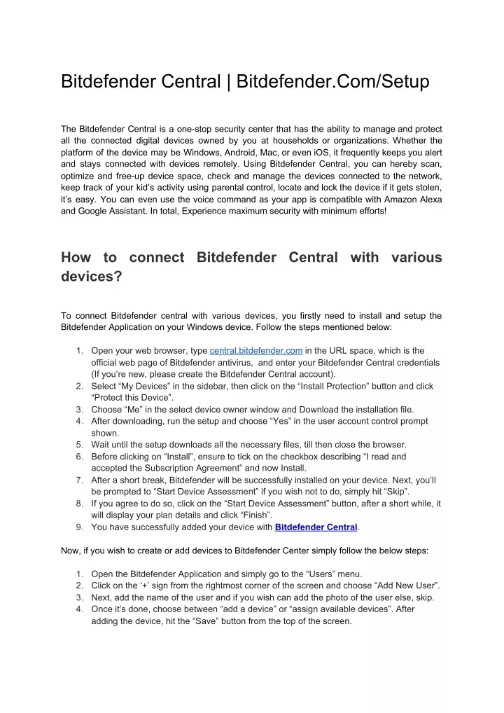 bitdefender central bitdefender com setup