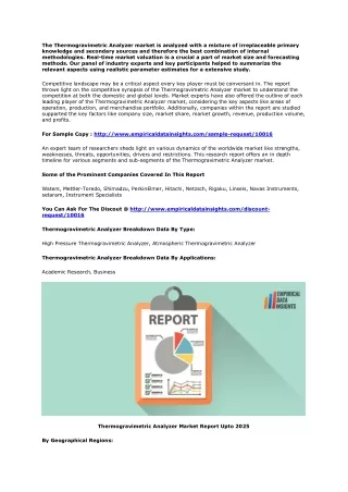 the thermogravimetric analyzer market is analyzed