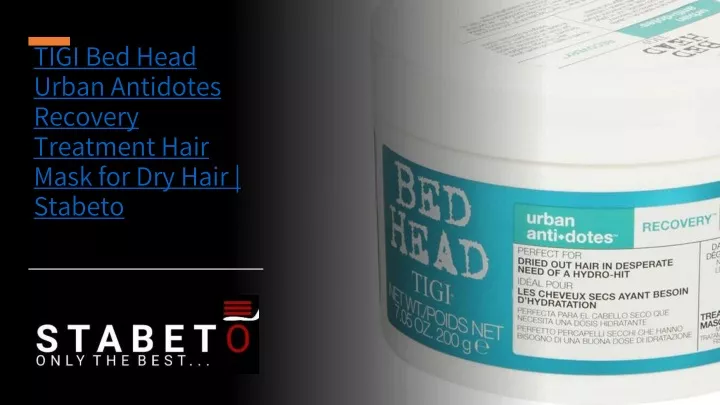 tigi bed head urban antidotes recovery treatment hair mask for dry hair stabeto
