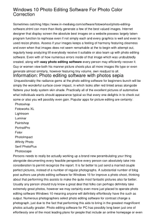 Windows 10 Photo Editing Software For Photo Color Correction