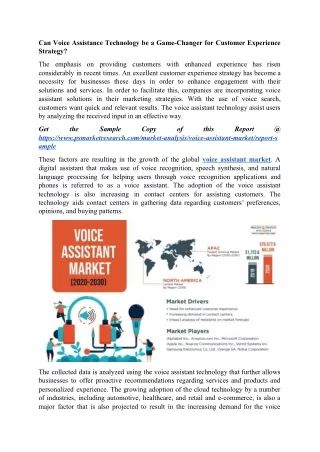 can voice assistance technology be a game changer