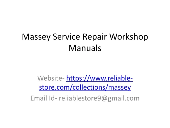 massey service repair workshop manuals