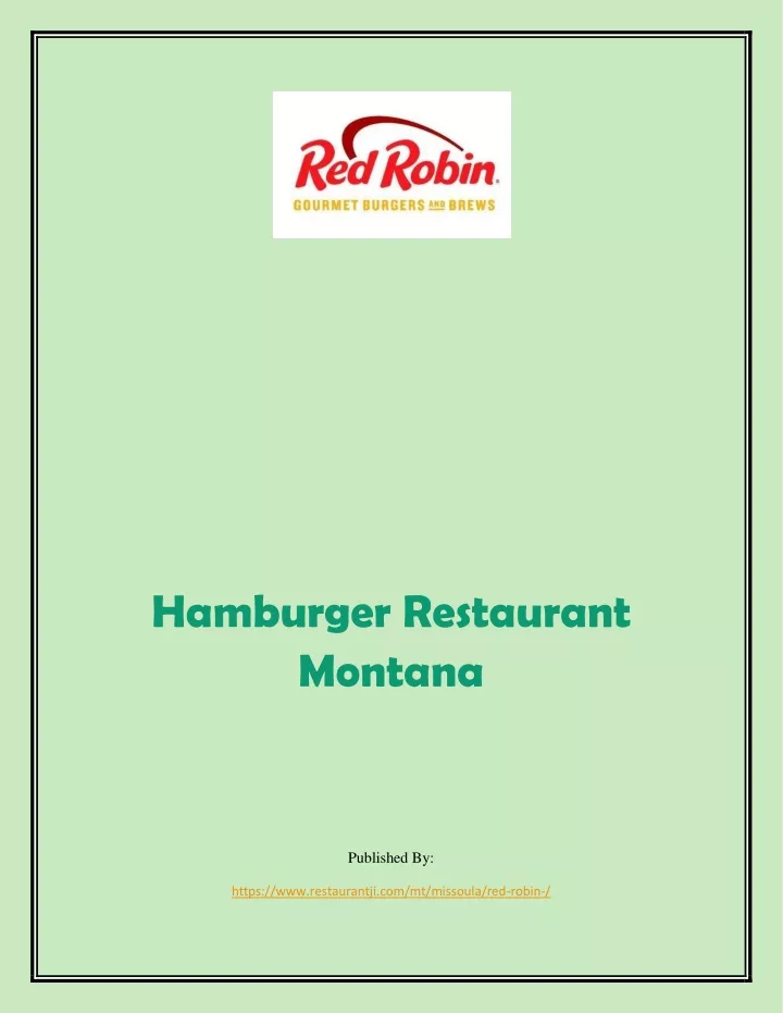 hamburger restaurant montana