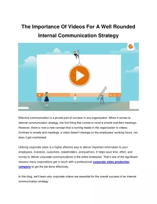 The Importance Of Videos For A Well Rounded Internal Communication Strategy