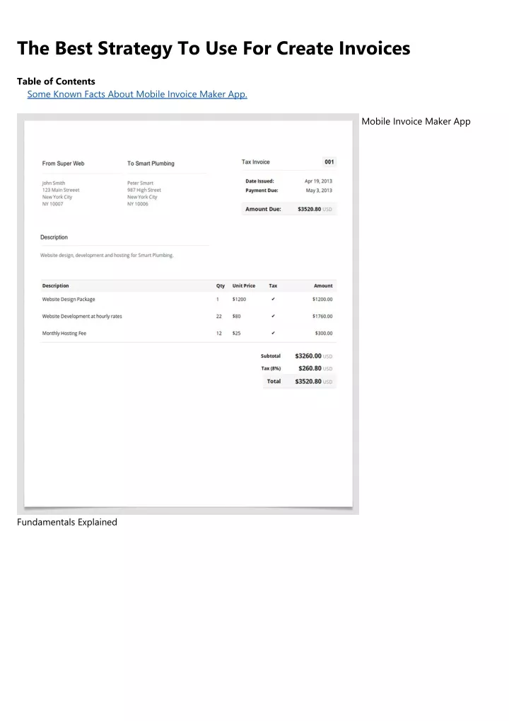 the best strategy to use for create invoices