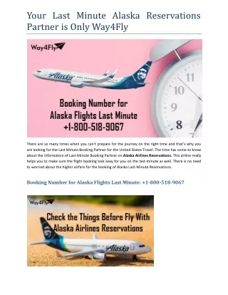 Your Last Minute Alaska Reservations Partner is Only Way4Fly