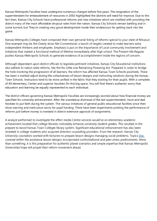 kansas metropolis faculties have undergone