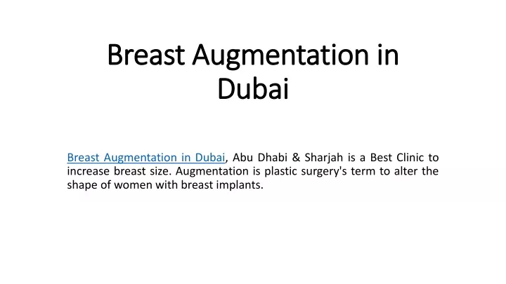 breast augmentation in dubai