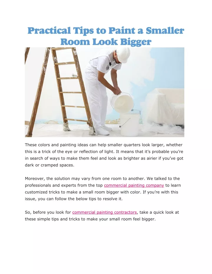 practical tips to paint a smaller room look bigger