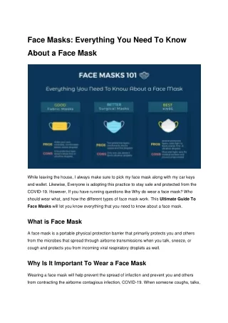 face masks everything you need to know