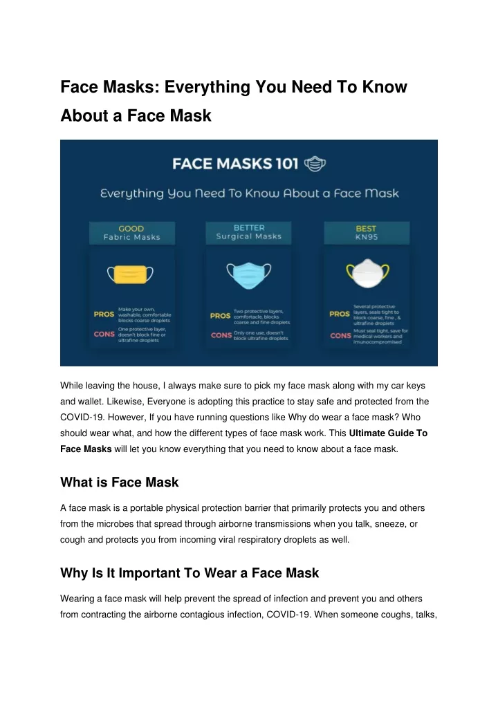 face masks everything you need to know