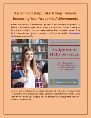 Assignment Help: Take A Step Towards Increasing Your Academic Achievements