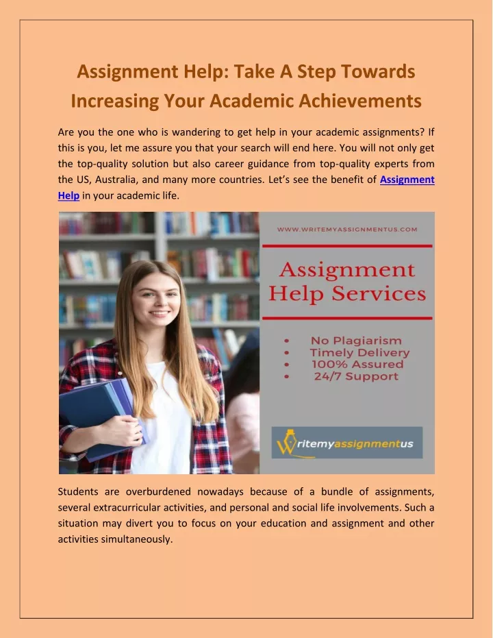 assignment help take a step towards increasing