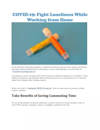covid 19 fight loneliness while working from home