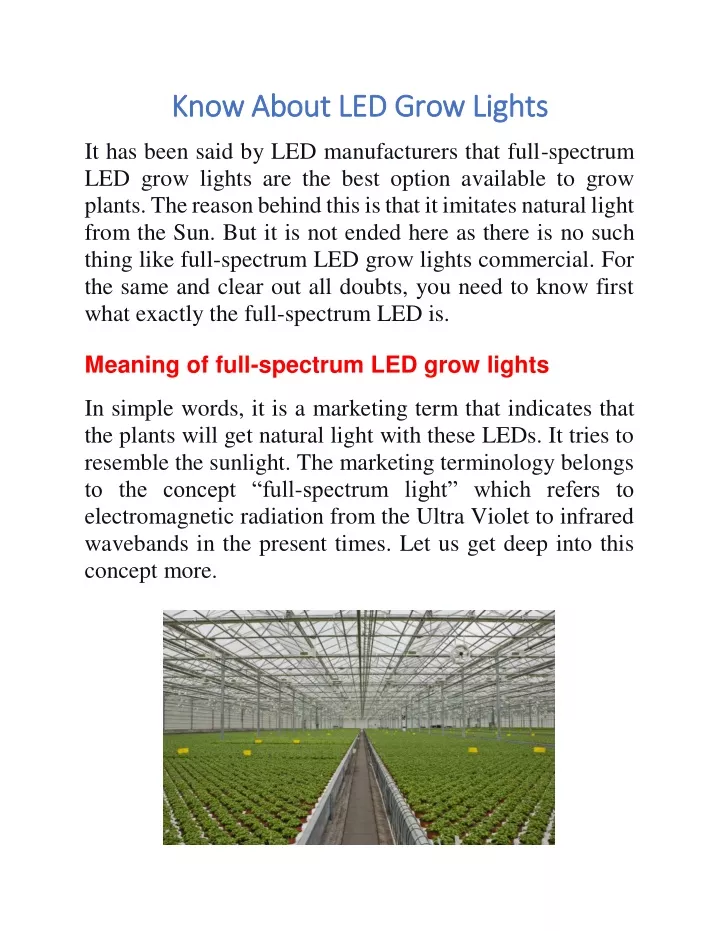 know about led grow lights know about led grow