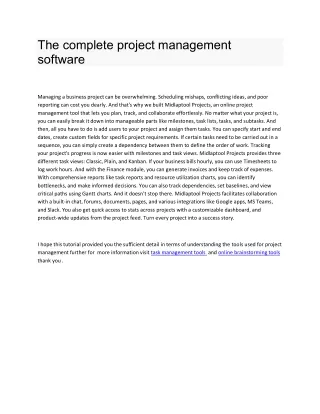 The complete project management software