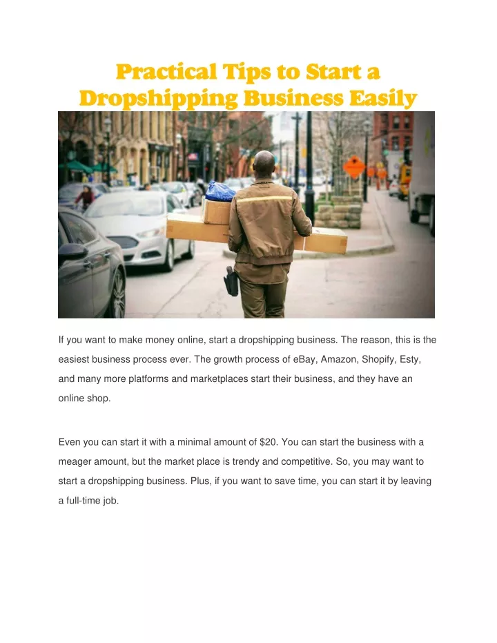 practical tips to start a dropshipping business