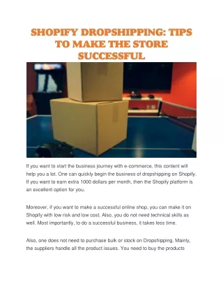 shopify dropshipping tips to make the store