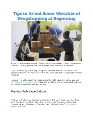 tips to avoid some mistakes of dropshipping
