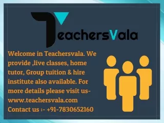 Home Tutor in Delhi NCR | Online Classes in Delhi NCR | Teachersvala.com
