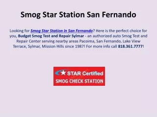Smog Star Station San Fernando