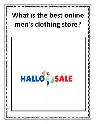 What is the best online men's clothing store?