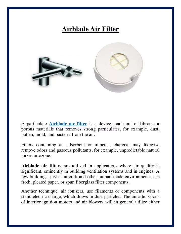 airblade air filter