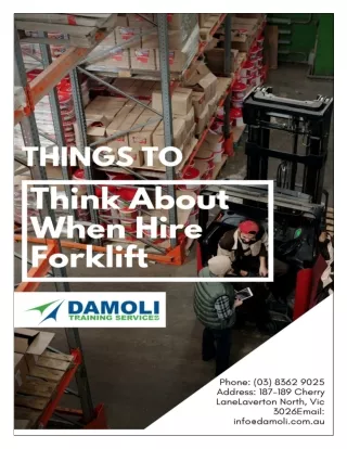 Few Things Should Consider before hire forklift