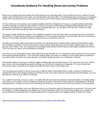 considerate guidance for handling stress