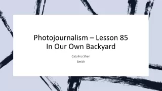 Lesson 85 - In Our Backyard