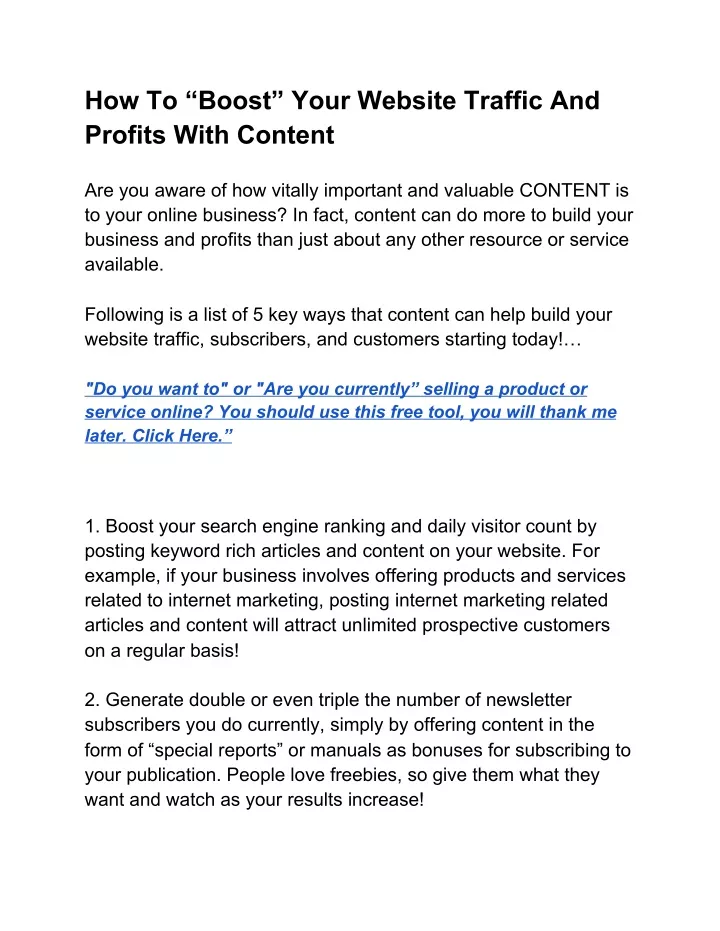 how to boost your website traffic and profits