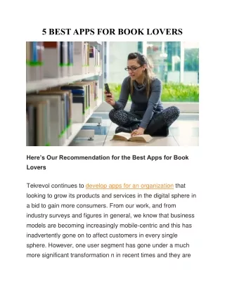 5 best apps for book lovers